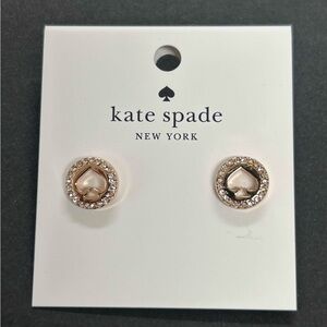 Kate Spade Spot The Spade Pave Halo Spade Studs Rose Gold